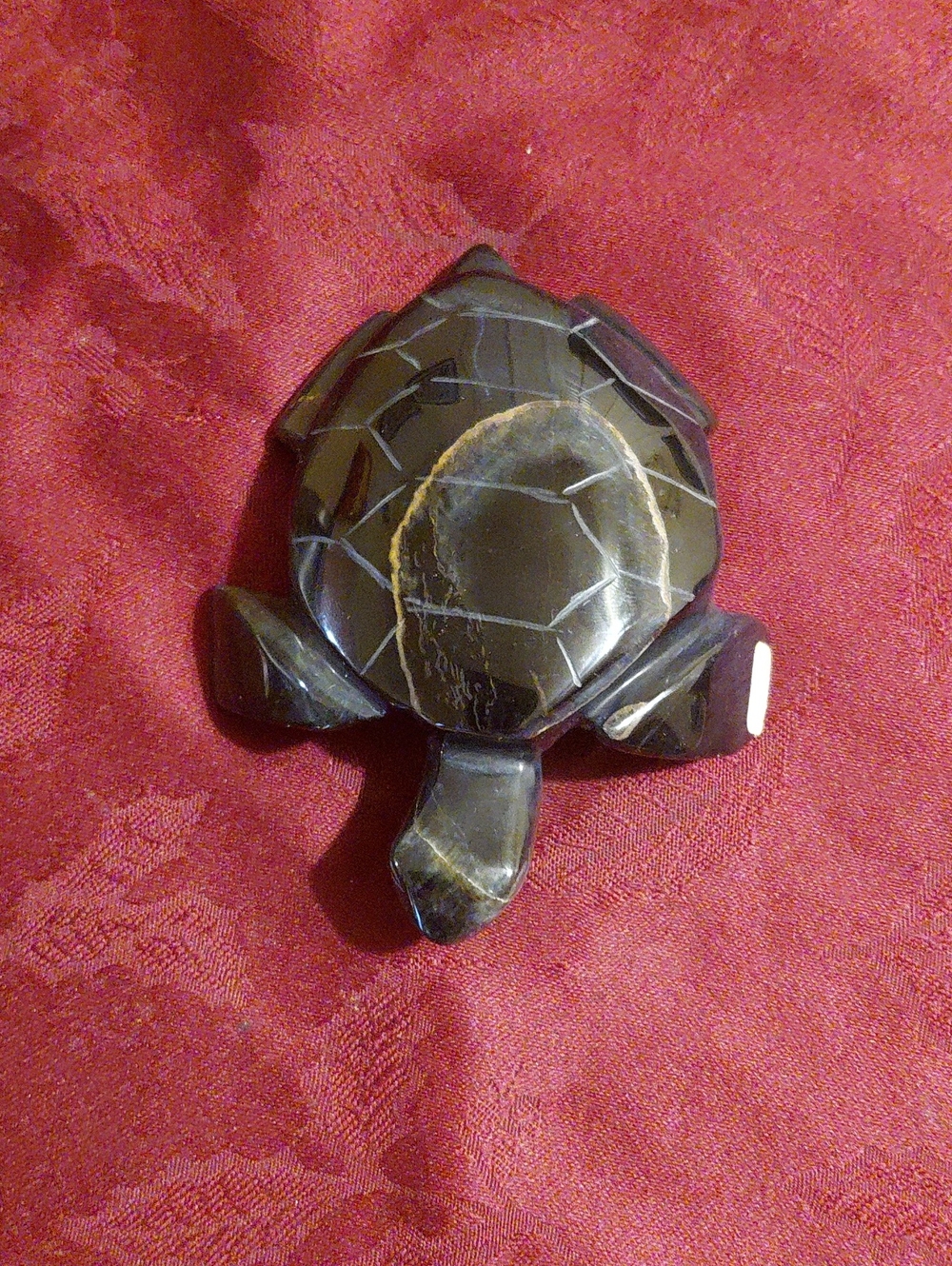 Obsidian Stone Black Turtle Figurine.